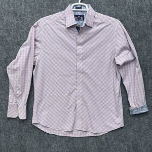 RB Robert Graham Button up shirt long sleeve flip cuff Men's size L Large pink